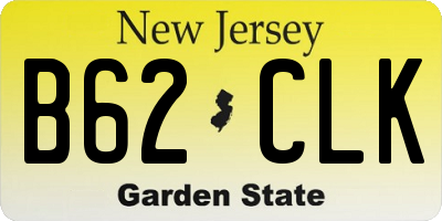 NJ license plate B62CLK