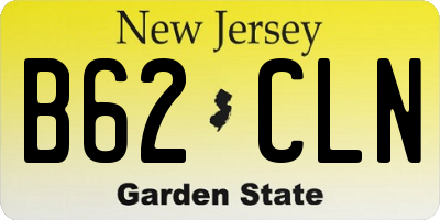 NJ license plate B62CLN