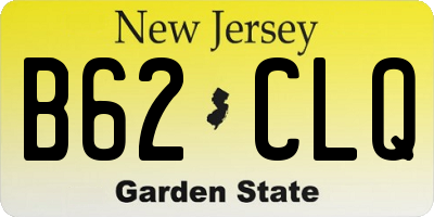 NJ license plate B62CLQ