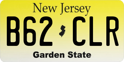 NJ license plate B62CLR
