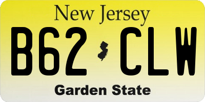 NJ license plate B62CLW