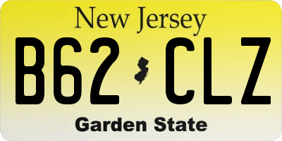 NJ license plate B62CLZ