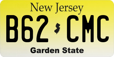 NJ license plate B62CMC