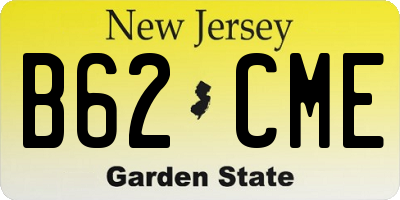 NJ license plate B62CME