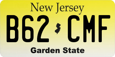 NJ license plate B62CMF
