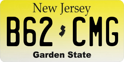 NJ license plate B62CMG