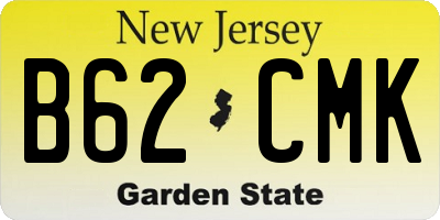 NJ license plate B62CMK