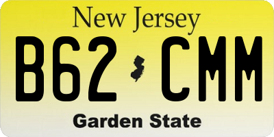 NJ license plate B62CMM