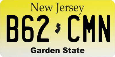NJ license plate B62CMN