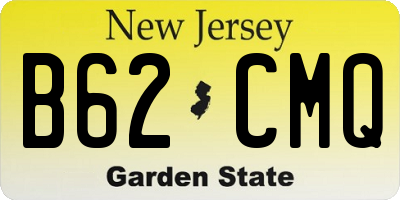 NJ license plate B62CMQ