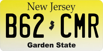 NJ license plate B62CMR