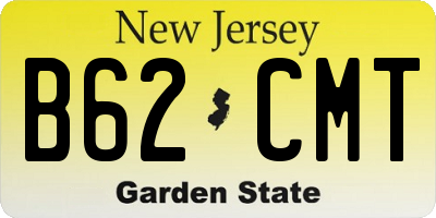 NJ license plate B62CMT