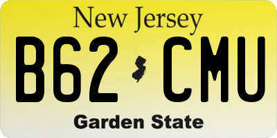NJ license plate B62CMU