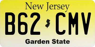 NJ license plate B62CMV