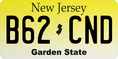 NJ license plate B62CND
