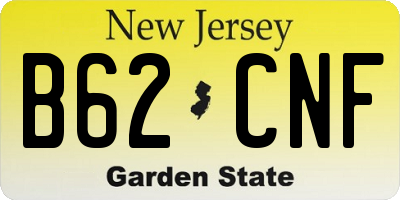 NJ license plate B62CNF