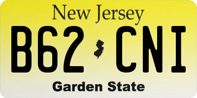 NJ license plate B62CNI