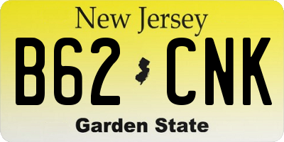 NJ license plate B62CNK