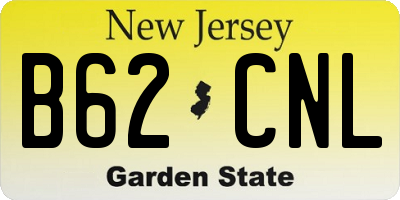 NJ license plate B62CNL