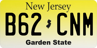NJ license plate B62CNM