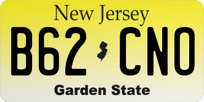 NJ license plate B62CNO