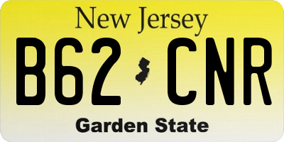 NJ license plate B62CNR
