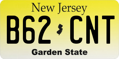 NJ license plate B62CNT