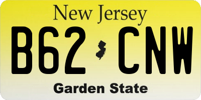NJ license plate B62CNW