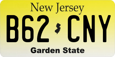 NJ license plate B62CNY