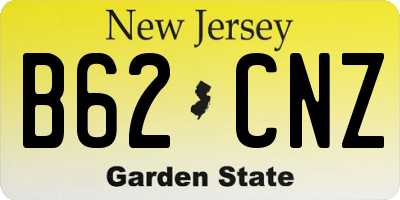 NJ license plate B62CNZ