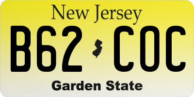 NJ license plate B62COC