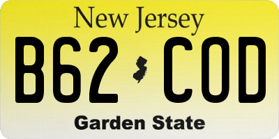 NJ license plate B62COD