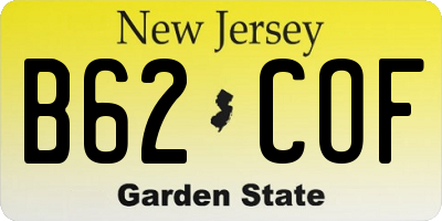 NJ license plate B62COF