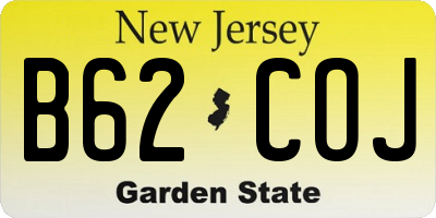 NJ license plate B62COJ