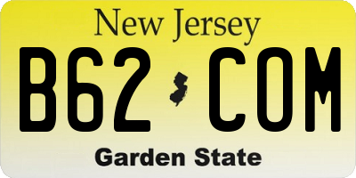 NJ license plate B62COM