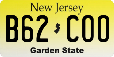 NJ license plate B62COO