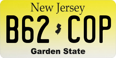 NJ license plate B62COP