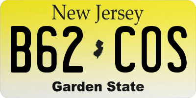 NJ license plate B62COS