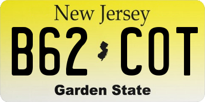 NJ license plate B62COT