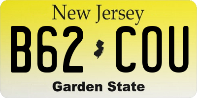 NJ license plate B62COU