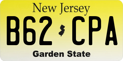 NJ license plate B62CPA