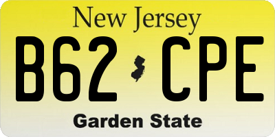 NJ license plate B62CPE