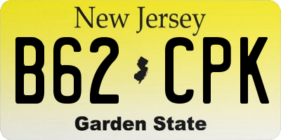 NJ license plate B62CPK