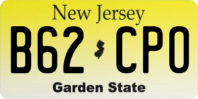 NJ license plate B62CPO