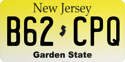NJ license plate B62CPQ