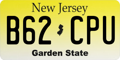 NJ license plate B62CPU