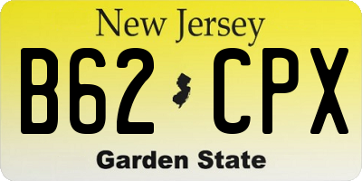 NJ license plate B62CPX
