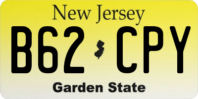 NJ license plate B62CPY
