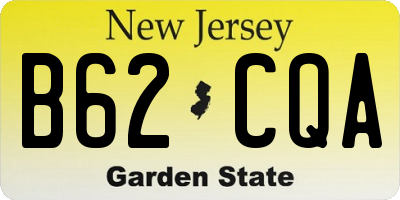 NJ license plate B62CQA
