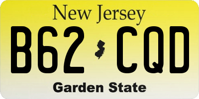 NJ license plate B62CQD
